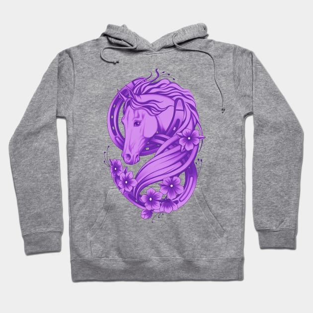 Lucky Horse Shoe and Flowers Hoodie by bomazu